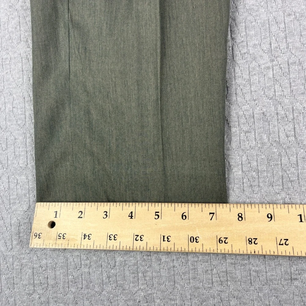 Vintage Nino Cerruti Dress Pants Men 30x28 Olive Green Pleated USA Made Trousers